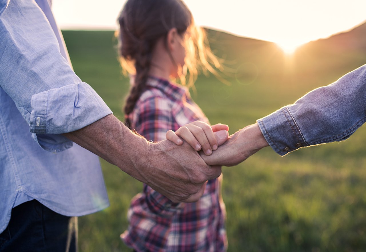 Family Hands Sun