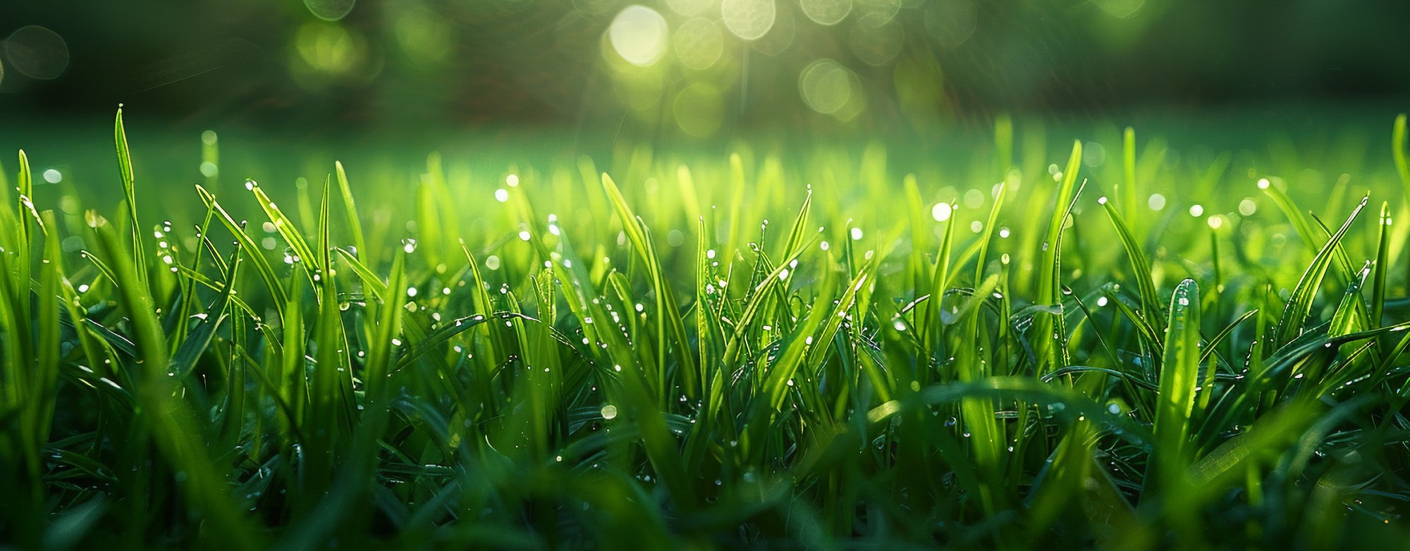 Green Grass Lawn Sunshine Dew