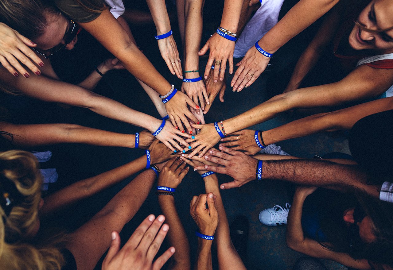 Hands Huddle Together Team