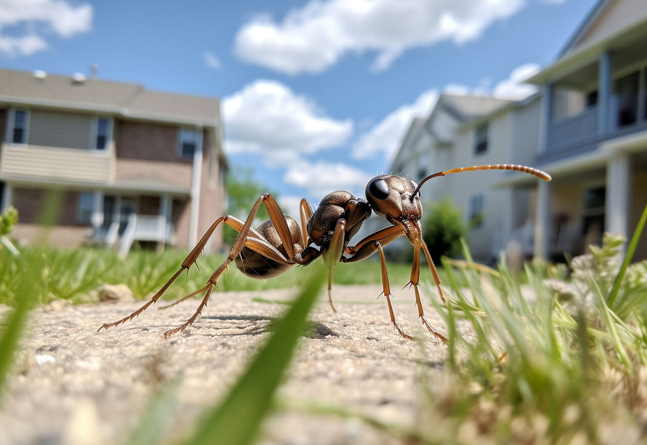 Pest Ant Outside Home Web