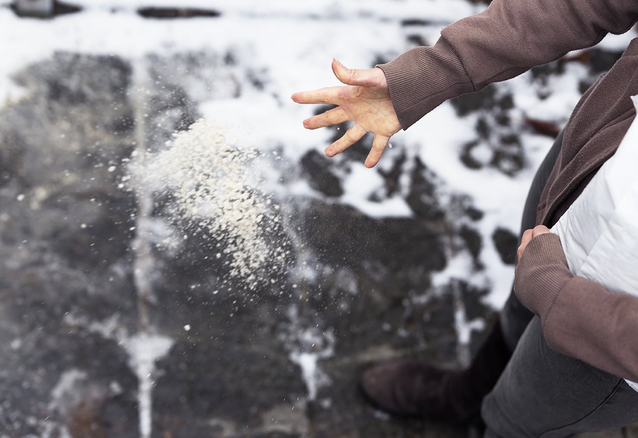 Winter Salt Sidewalk